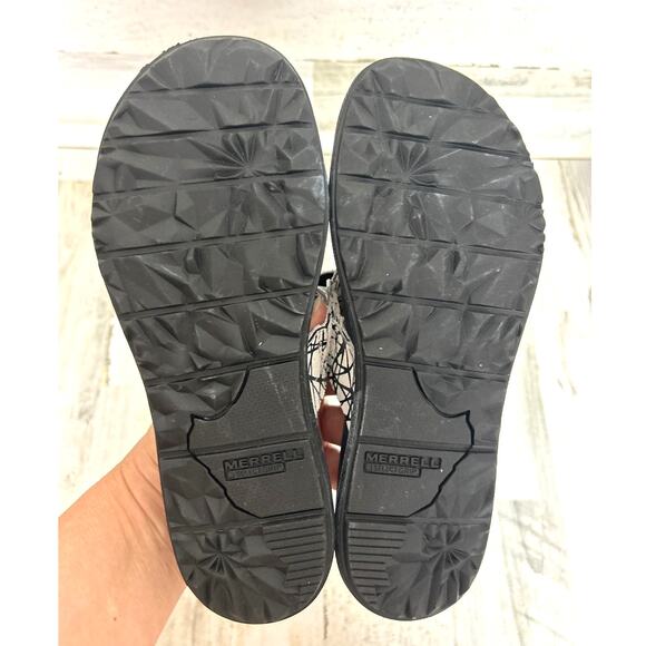 Merrell Women’s 7 Around Town White Black Leather Strap Sandals New - Picture 7 of 8